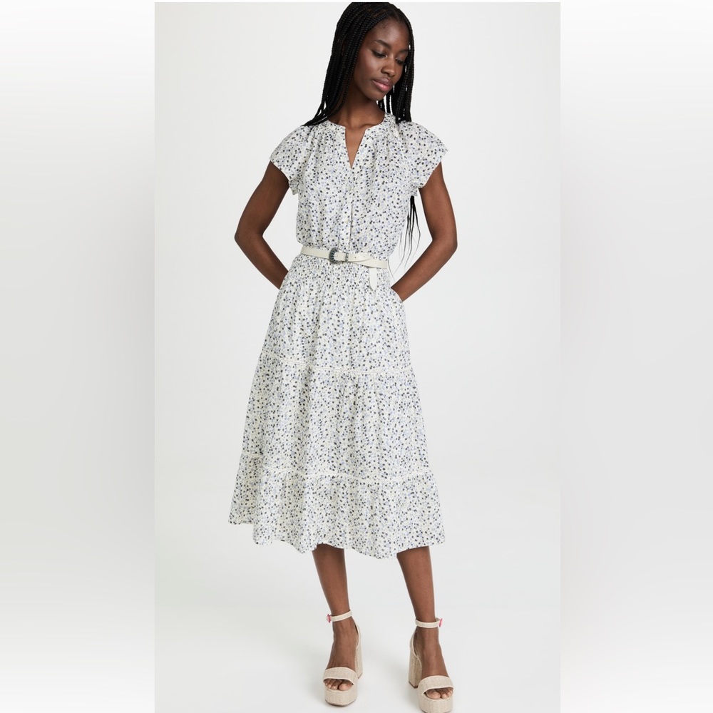 Rails A-Line Tiered Midi Skirt White and Black